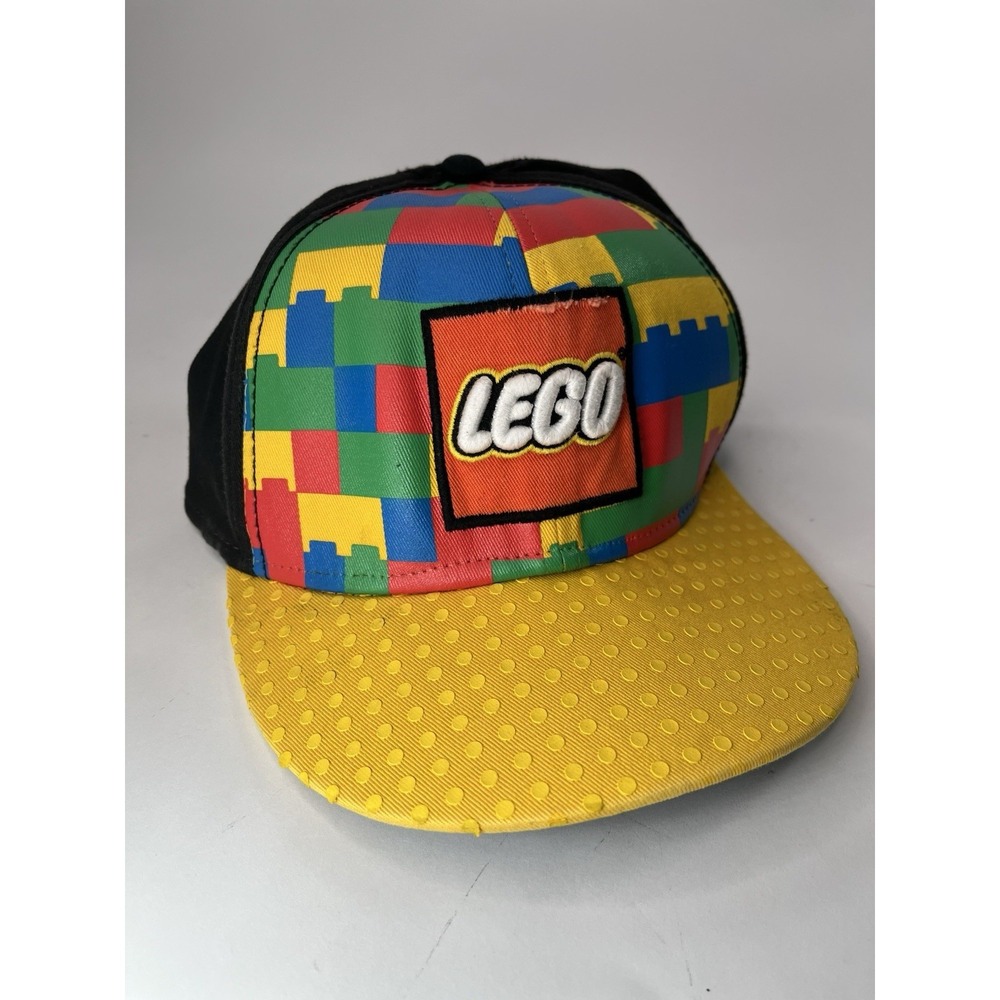LEGO Snapback Hat Mens OSFM Multicolor Brick Print Flat Bill Bioworld 2013 Cap